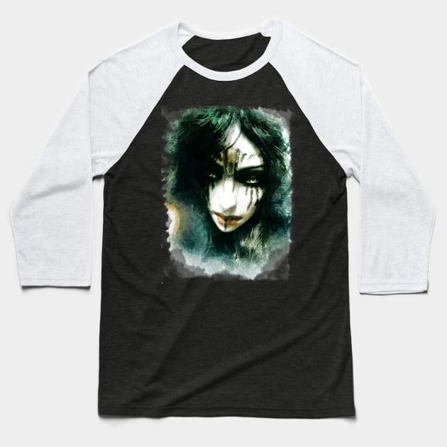 Raven queen portrait two Baseball T-Shirt by Paulina Gravagno